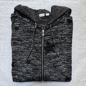 GAP Softspun full-zip hoodie in marled black star print